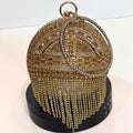 Metallic Gemstone Ball Clutch - Bagsero