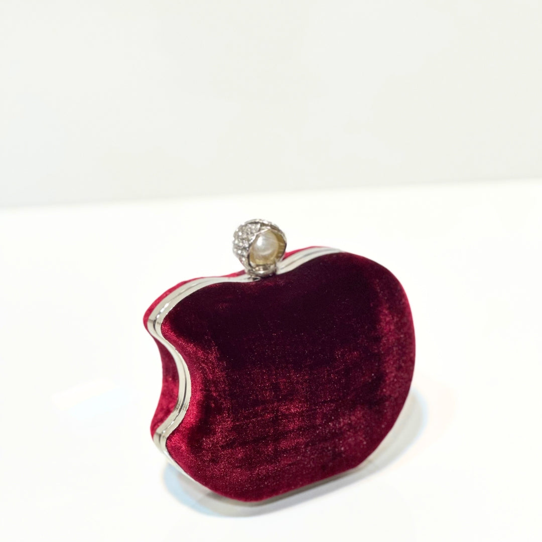 Apple Velvet Clutch