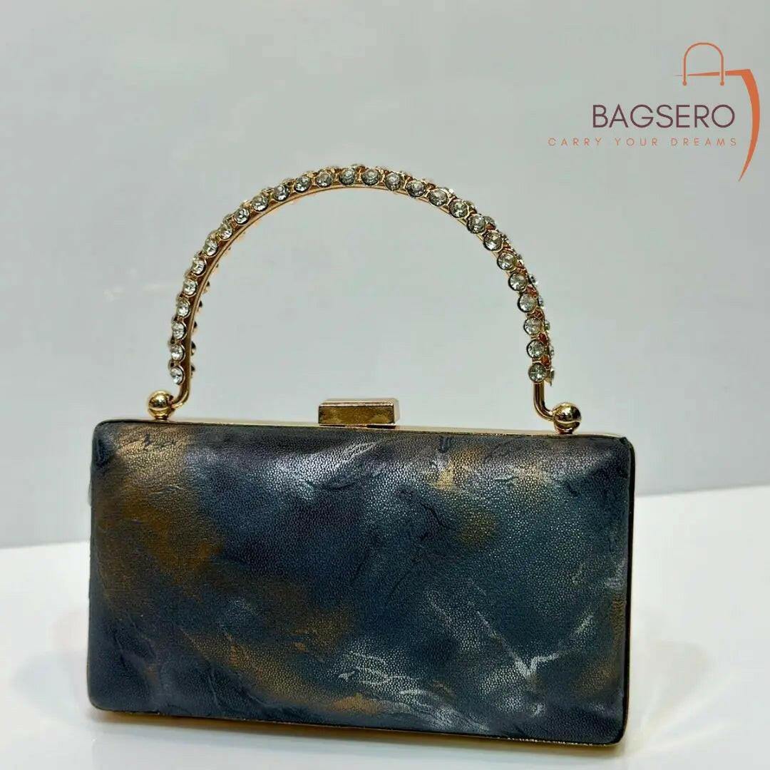 MARBLEAU Metal Clutch Clutch Bagsero Gray 