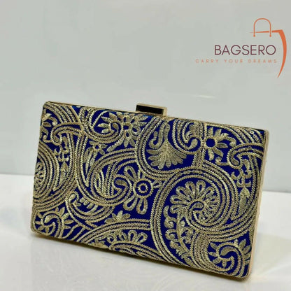 EMARUS Embroidery Clutch Clutch Bagsero Blue 