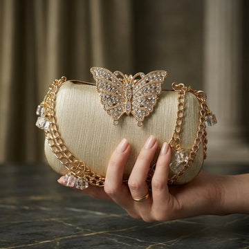 Butterfly Satin Clutch