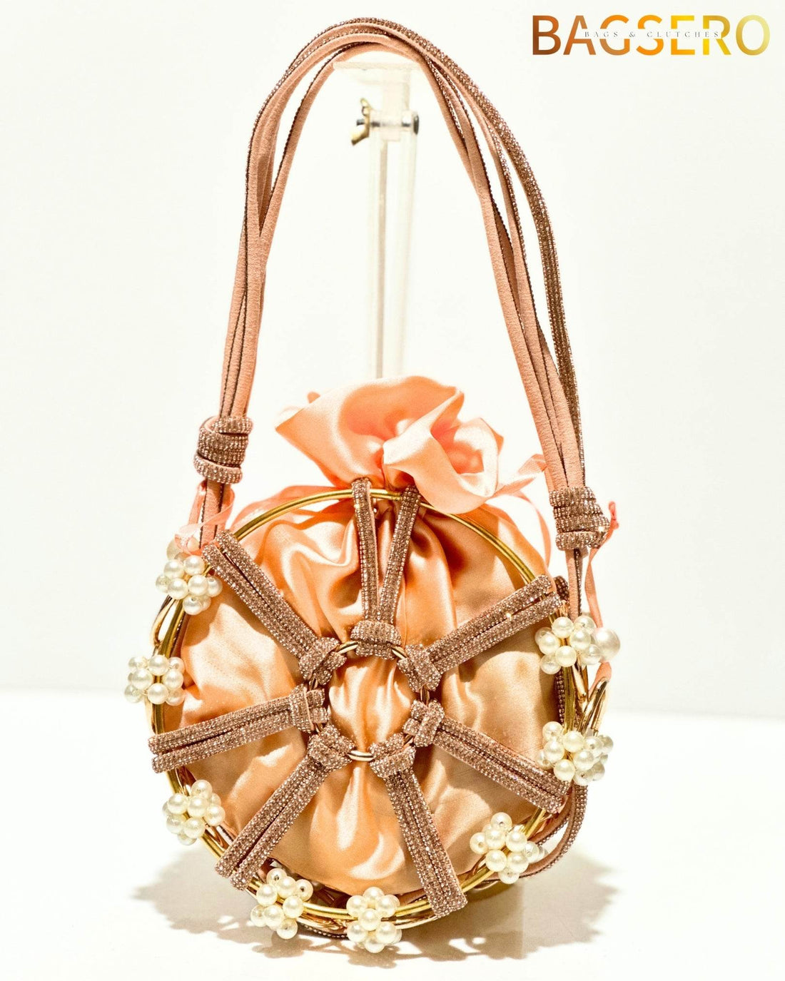 Opulent Pearl Bead Clutch - Bagsero