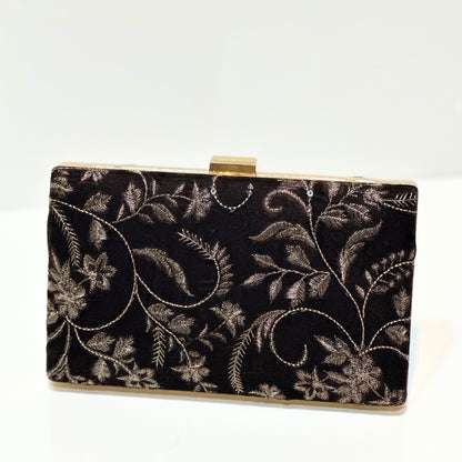 EMARUS Velvet Embroidery Clutch