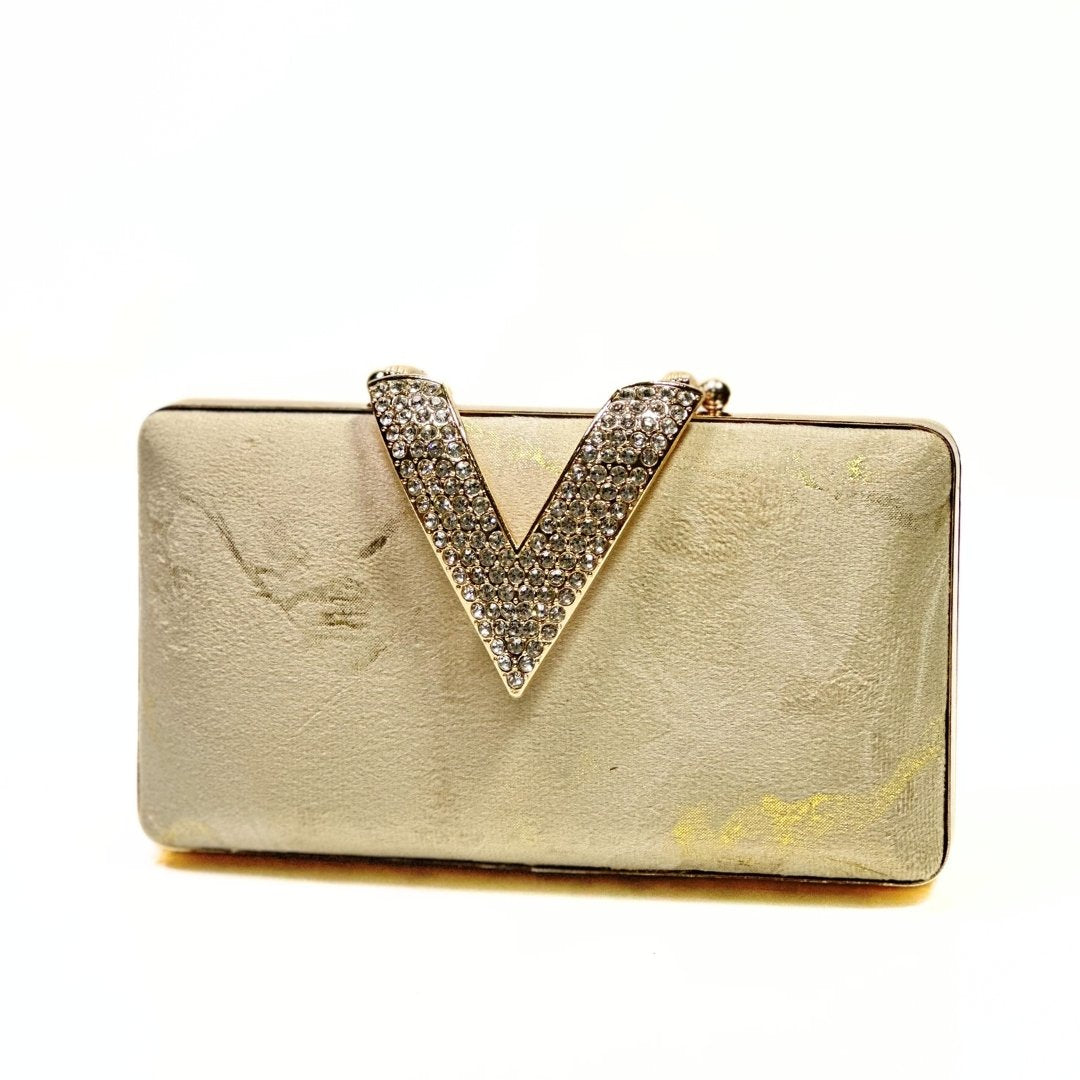 Marble Shine Luxe Clutch