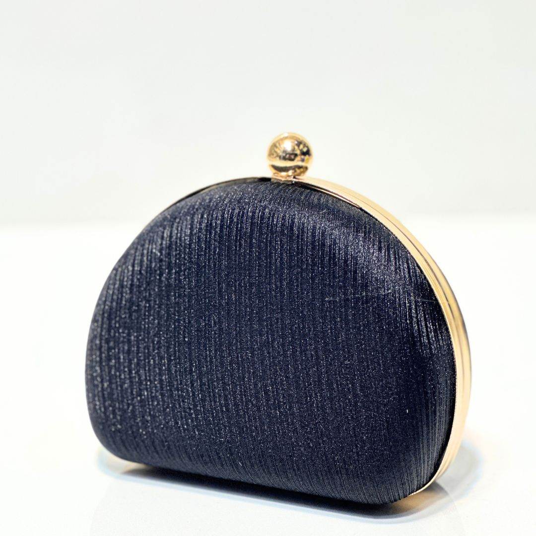 Noir Satin Clutch - Bagsero