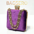 Stone Chain Velvet Clutch - Bagsero