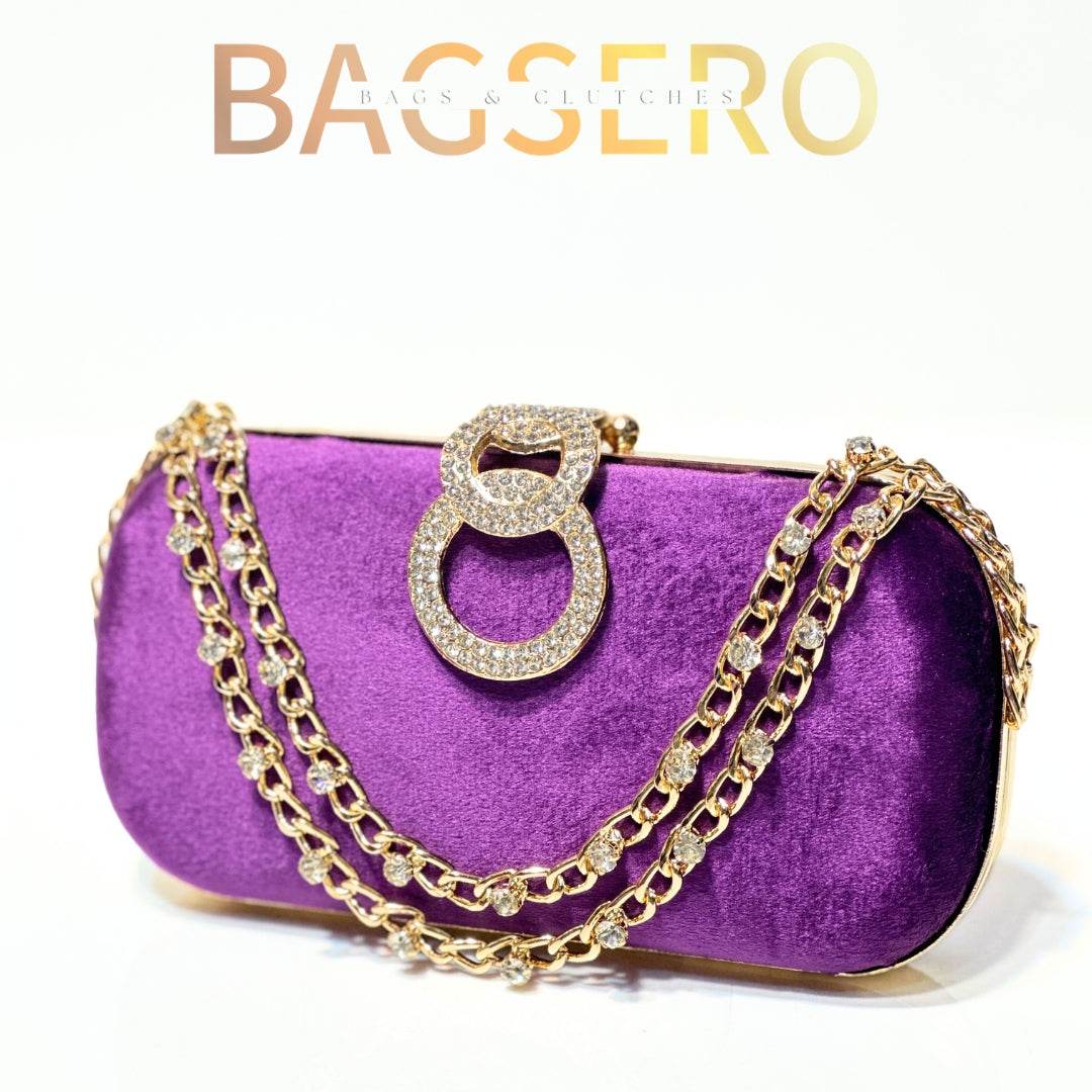 Blush Glamour Velvet Clutch - Bagsero