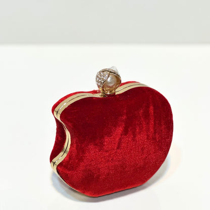 Apple Velvet Clutch