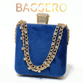 Stone Chain Velvet Clutch - Bagsero