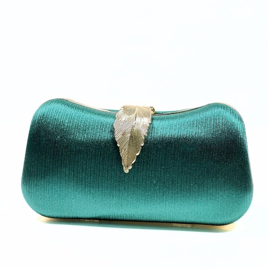 Leaf Satin Clutch