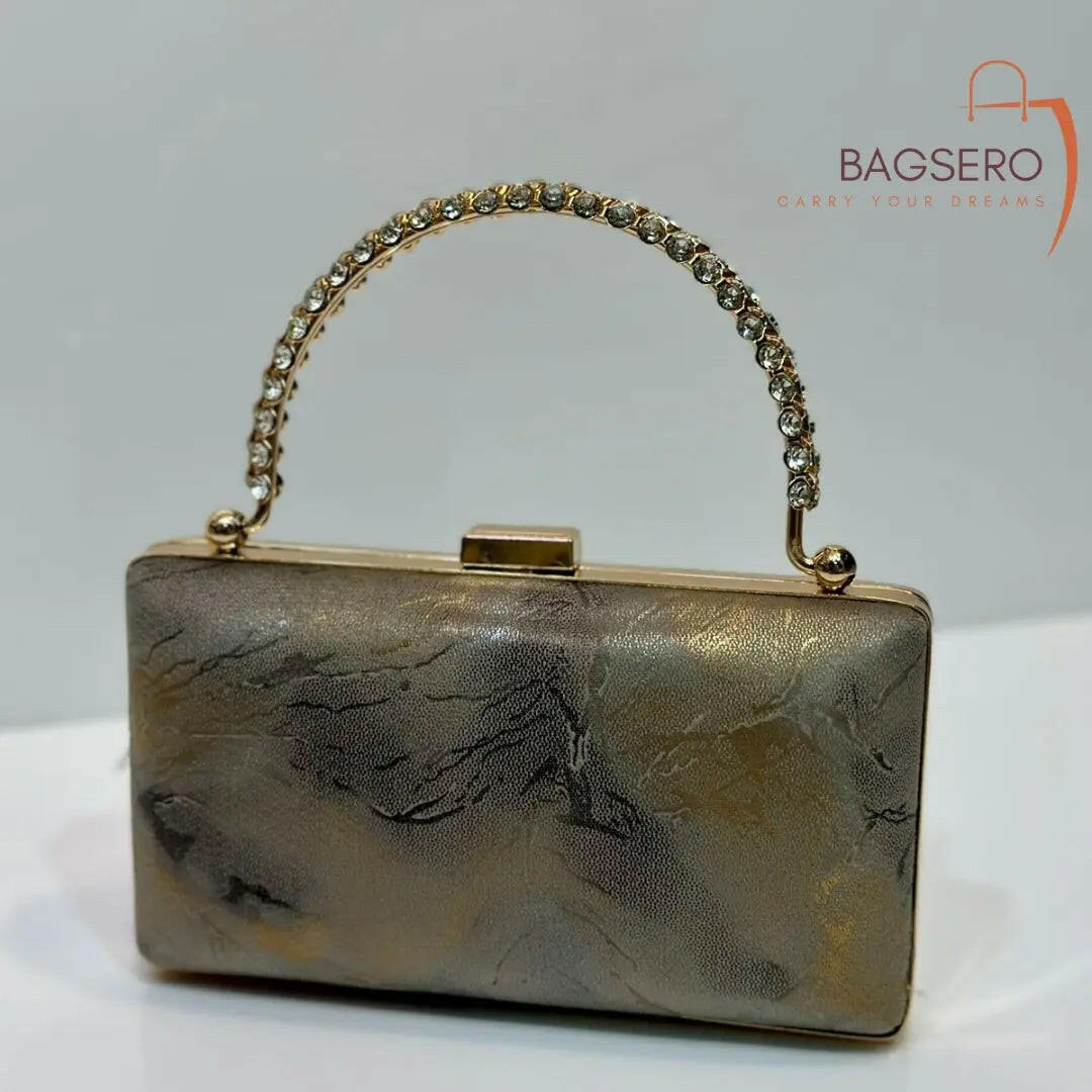 MARBLEAU Metal Clutch Clutch Bagsero Khaki 