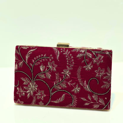 EMARUS Velvet Embroidery Clutch