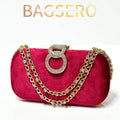 Blush Glamour Velvet Clutch - Bagsero