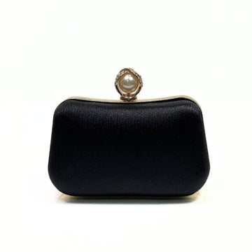 Onyx Satin Clutch