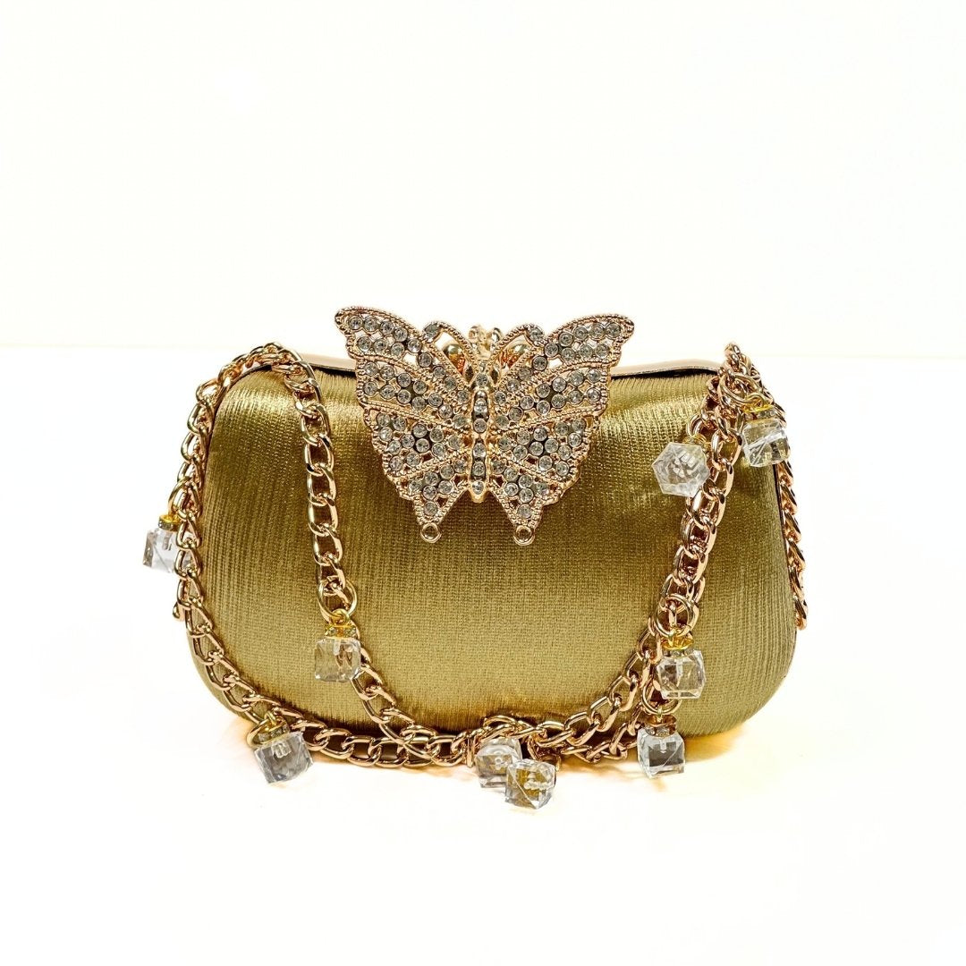 Butterfly Satin Clutch