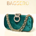 Blush Glamour Velvet Clutch - Bagsero