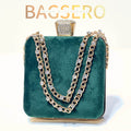 Stone Chain Velvet Clutch - Bagsero