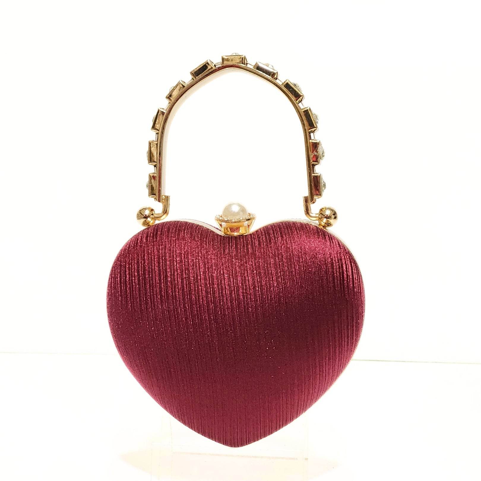 Heart Luxe Satin Clutch - Bagsero