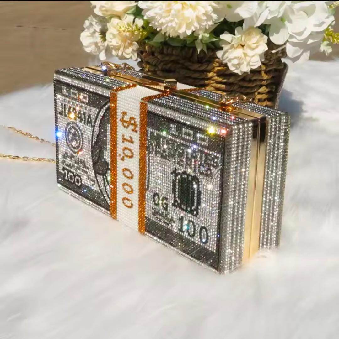 Sparkling Dollar Cash Clutch - Bagsero