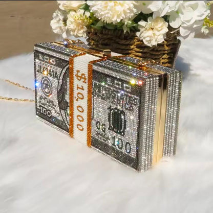 Sparkling Dollar Cash Clutch