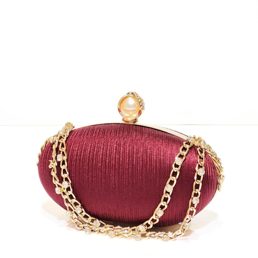 Oval Satin Clutch - Bagsero